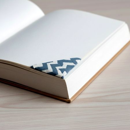 Handmade Corner Style Grey Fabric Dogear Bookmark